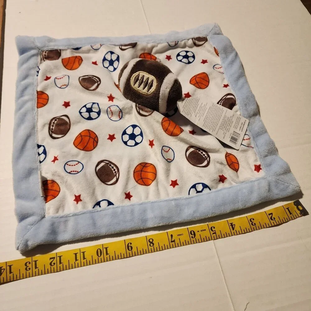 New Carter's football plush lovey security blanket